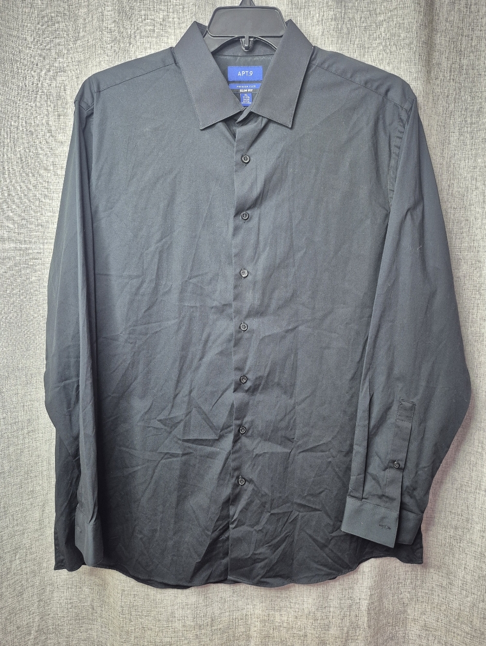 Apt. 9 Men’s Black Long-Sleeve Button-Up Dress Shirt